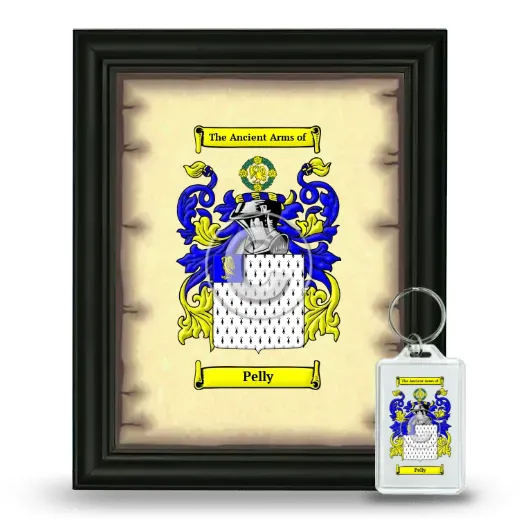 Pelly Framed Coat of Arms and Keychain - Black