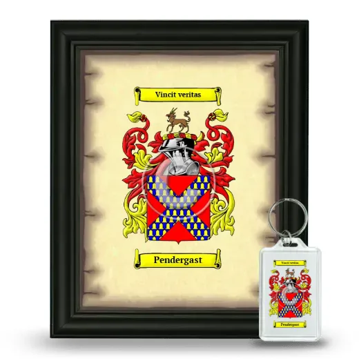 Pendergast Framed Coat of Arms and Keychain - Black