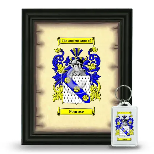 Penrose Framed Coat of Arms and Keychain - Black