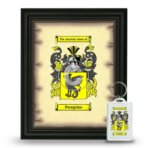 Peregrine Framed Coat of Arms and Keychain - Black