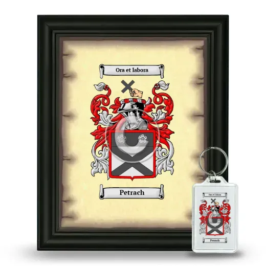 Petrach Framed Coat of Arms and Keychain - Black