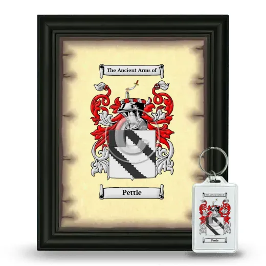 Pettle Framed Coat of Arms and Keychain - Black