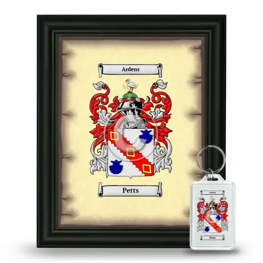 Petts Framed Coat of Arms and Keychain - Black