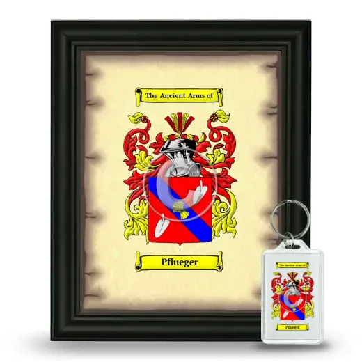 Pflueger Framed Coat of Arms and Keychain - Black