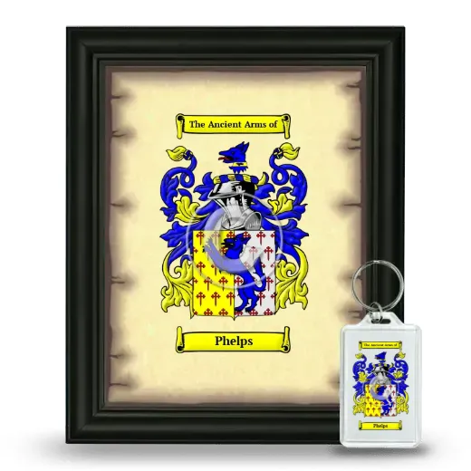 Phelps Framed Coat of Arms and Keychain - Black