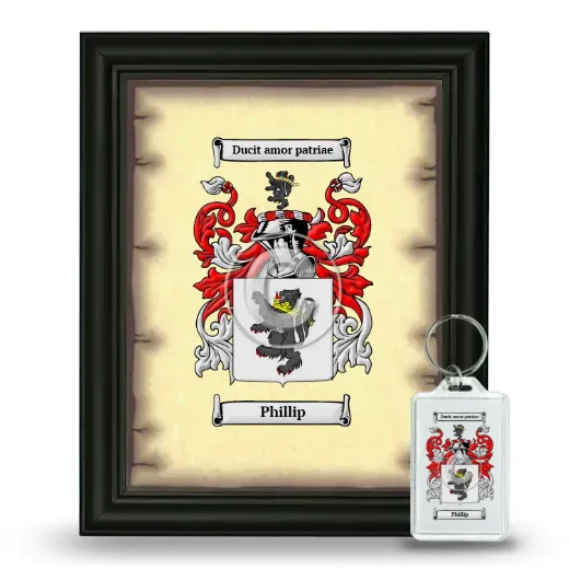 Phillip Framed Coat of Arms and Keychain - Black