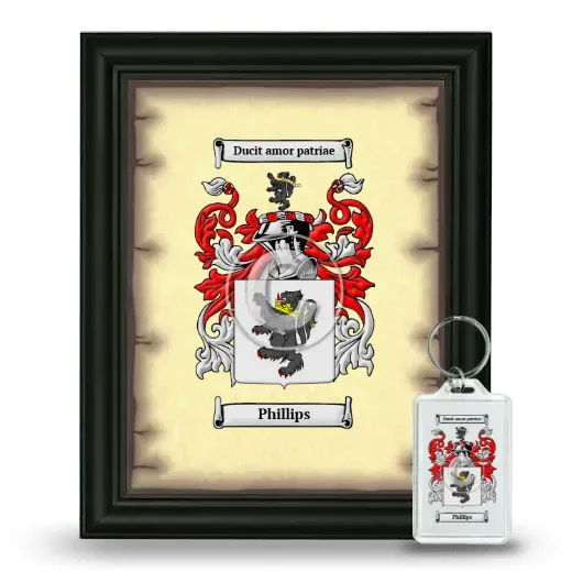 Phillips Framed Coat of Arms and Keychain - Black
