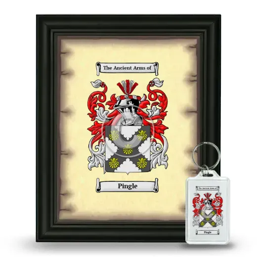 Pingle Framed Coat of Arms and Keychain - Black