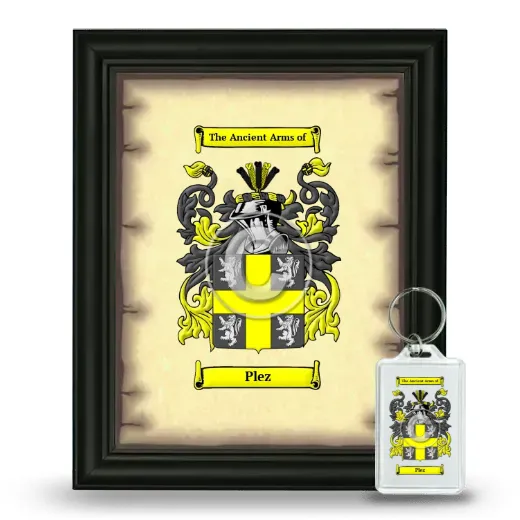 Plez Framed Coat of Arms and Keychain - Black