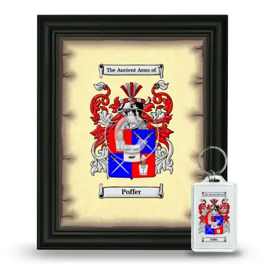 Poffer Framed Coat of Arms and Keychain - Black