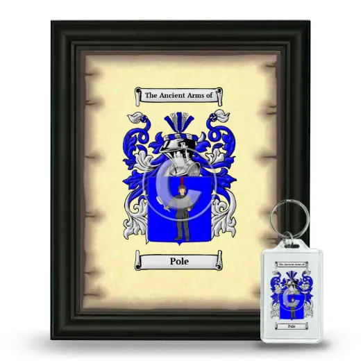 Pole Framed Coat of Arms and Keychain - Black