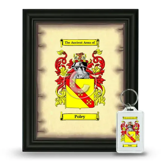Poley Framed Coat of Arms and Keychain - Black
