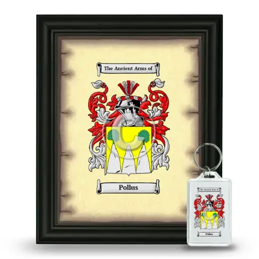 Pollus Framed Coat of Arms and Keychain - Black