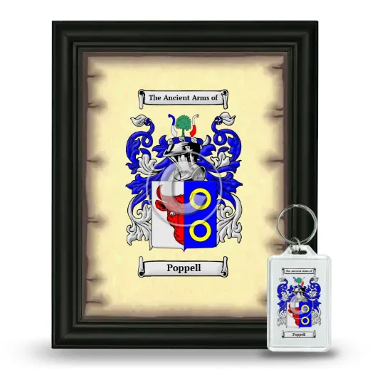 Poppell Framed Coat of Arms and Keychain - Black