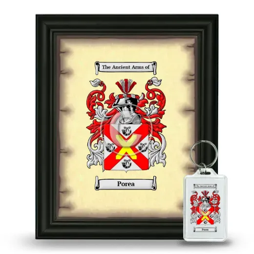 Porea Framed Coat of Arms and Keychain - Black