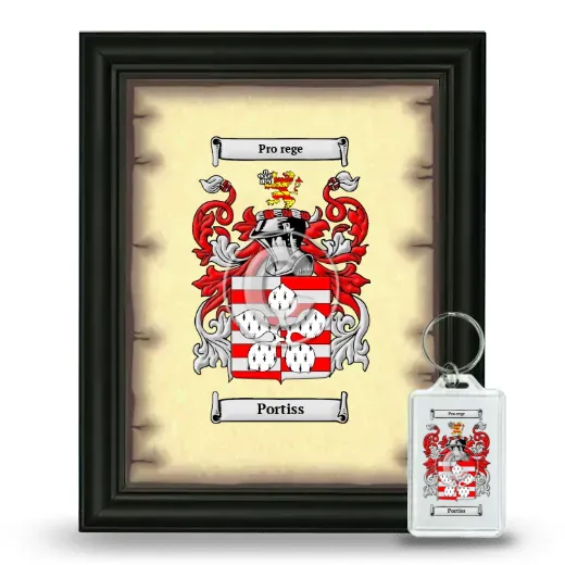 Portiss Framed Coat of Arms and Keychain - Black