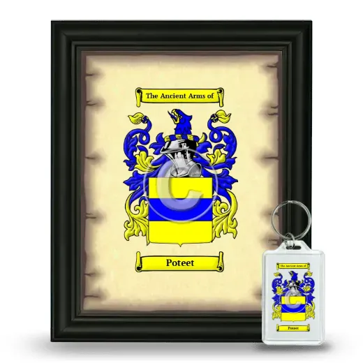 Poteet Framed Coat of Arms and Keychain - Black