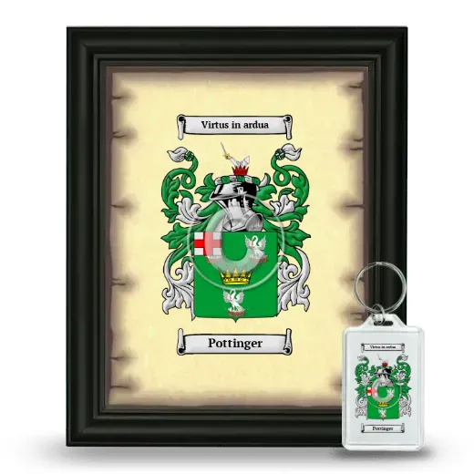 Pottinger Framed Coat of Arms and Keychain - Black