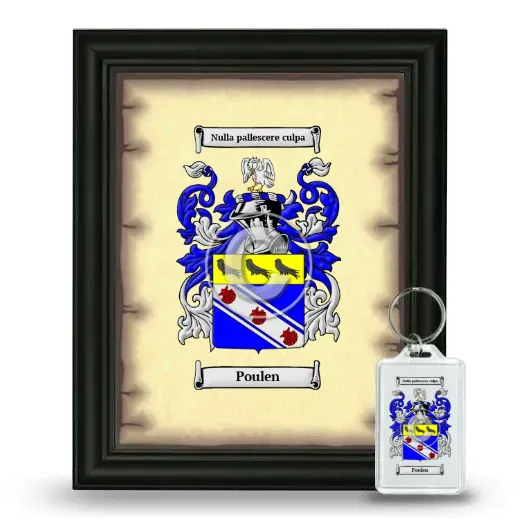 Poulen Framed Coat of Arms and Keychain - Black