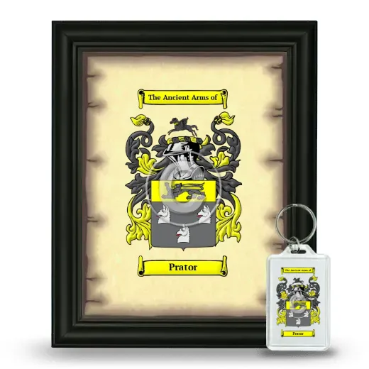 Prator Framed Coat of Arms and Keychain - Black