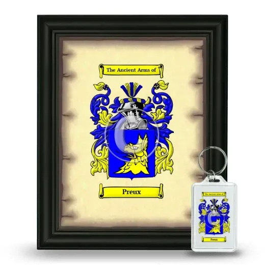 Preux Framed Coat of Arms and Keychain - Black