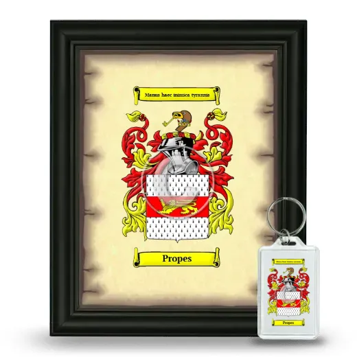 Propes Framed Coat of Arms and Keychain - Black