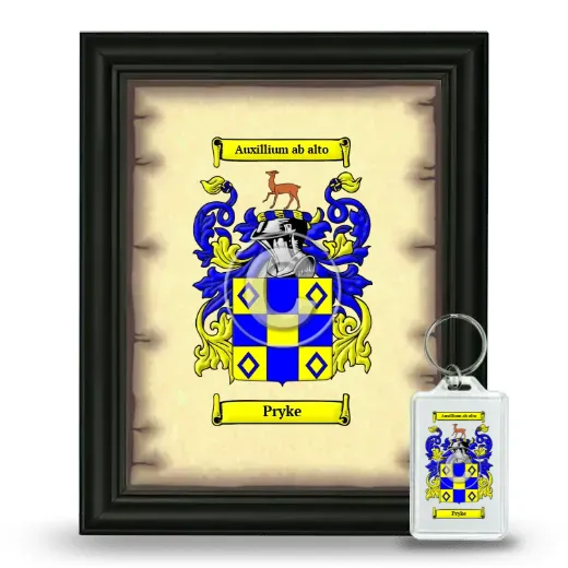 Pryke Framed Coat of Arms and Keychain - Black