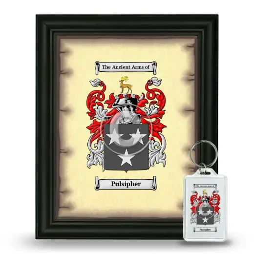 Pulsipher Framed Coat of Arms and Keychain - Black