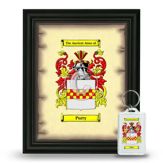 Purty Framed Coat of Arms and Keychain - Black