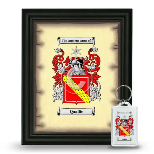 Quallie Framed Coat of Arms and Keychain - Black