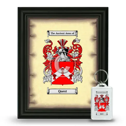 Quest Framed Coat of Arms and Keychain - Black