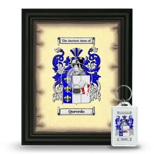 Quevedo Framed Coat of Arms and Keychain - Black