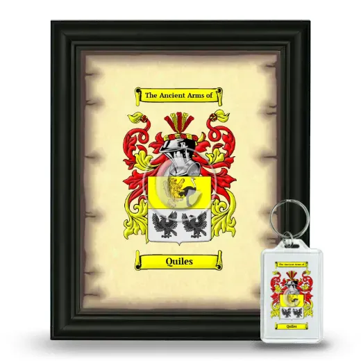 Quiles Framed Coat of Arms and Keychain - Black