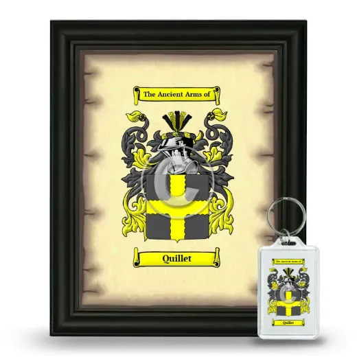 Quillet Framed Coat of Arms and Keychain - Black