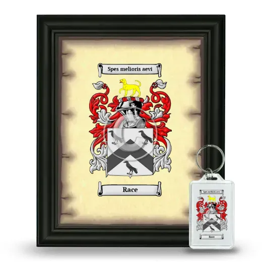 Race Framed Coat of Arms and Keychain - Black