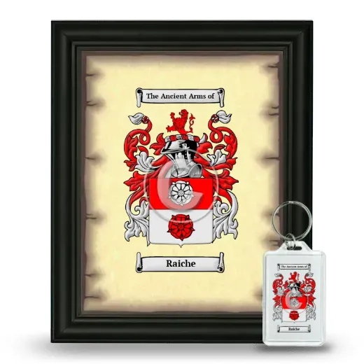 Raiche Framed Coat of Arms and Keychain - Black
