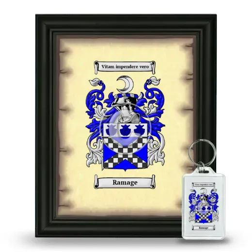 Ramage Framed Coat of Arms and Keychain - Black