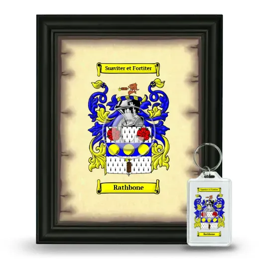 Rathbone Framed Coat of Arms and Keychain - Black