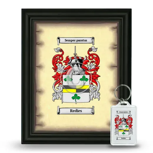 Redies Framed Coat of Arms and Keychain - Black