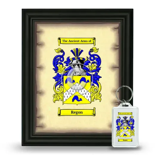 Regon Framed Coat of Arms and Keychain - Black
