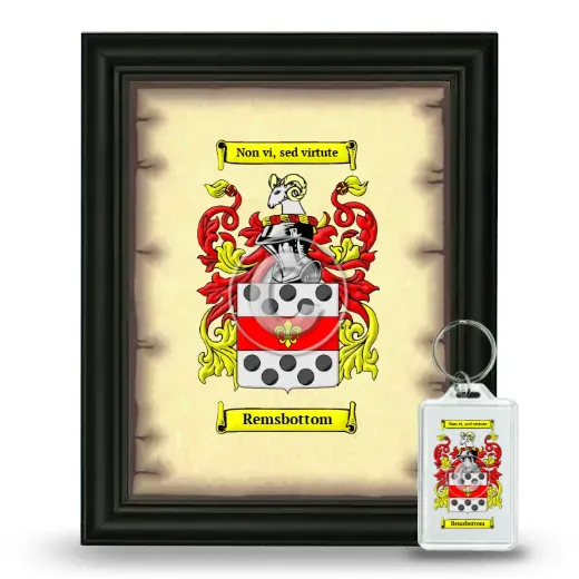 Remsbottom Framed Coat of Arms and Keychain - Black