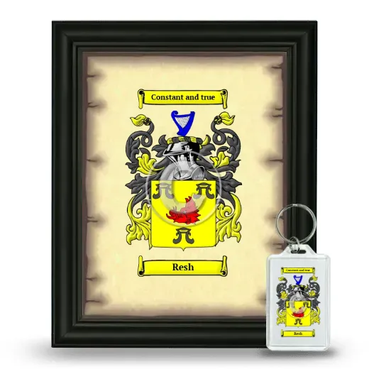 Resh Framed Coat of Arms and Keychain - Black