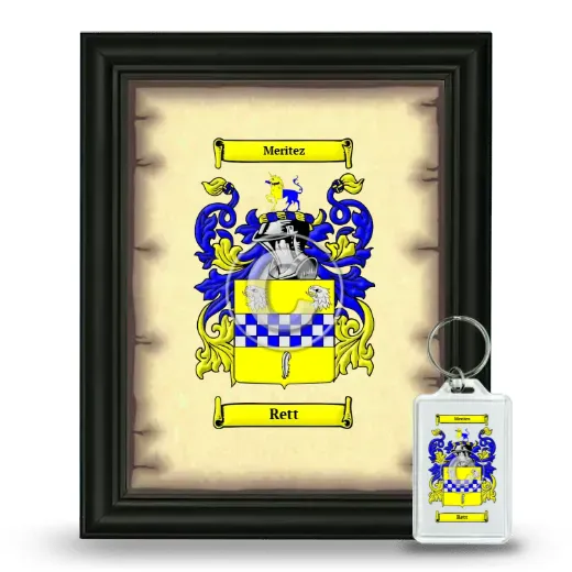 Rett Framed Coat of Arms and Keychain - Black