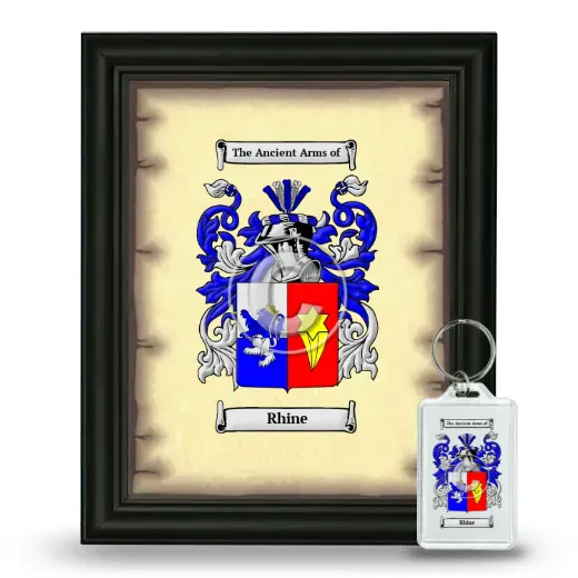 Rhine Framed Coat of Arms and Keychain - Black