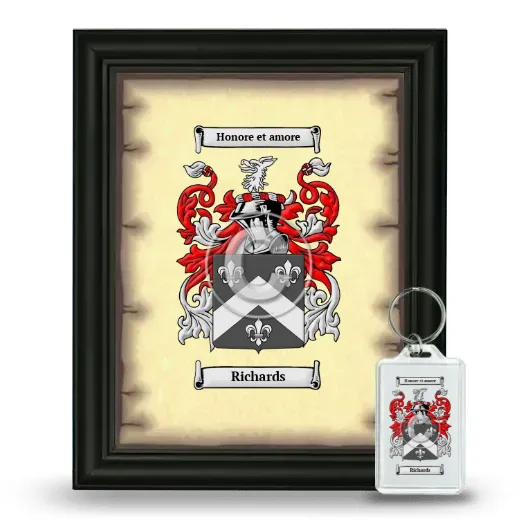 Richards Framed Coat of Arms and Keychain - Black