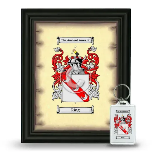 Ring Framed Coat of Arms and Keychain - Black