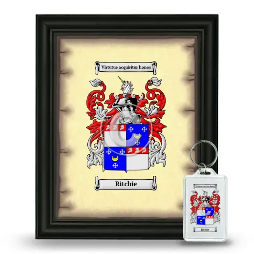 Ritchie Framed Coat of Arms and Keychain - Black