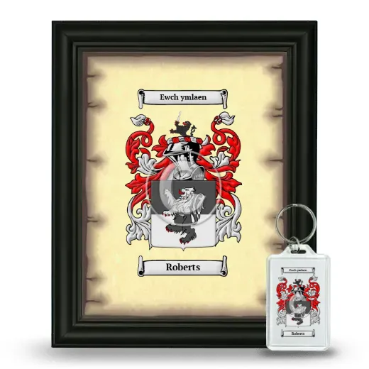 Roberts Framed Coat of Arms and Keychain - Black