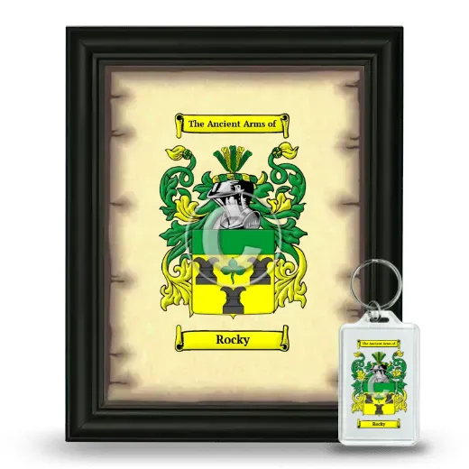 Rocky Framed Coat of Arms and Keychain - Black
