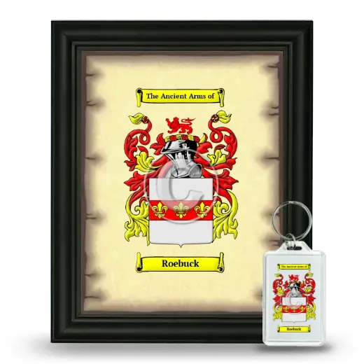 Roebuck Framed Coat of Arms and Keychain - Black